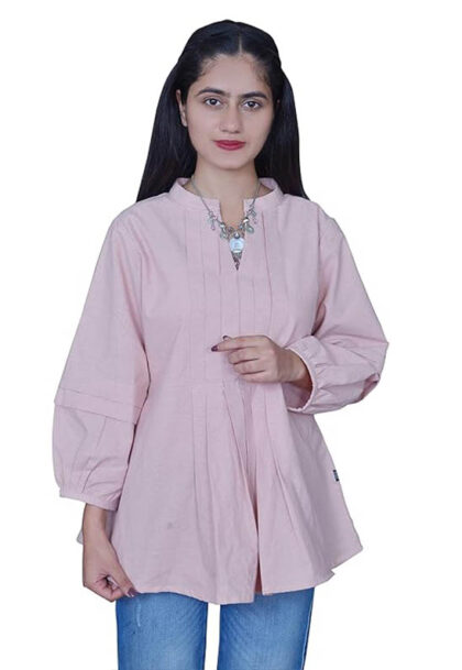 Box Pleated Light Pink Shirt
